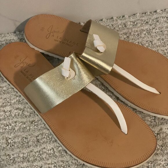 Joie A La Plage Malaga Size 38 Made in Italy knotted T like new gold - Picture 2 of 7